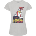 Stop Staring at My Cock Funny Rude Womens Petite Cut T-Shirt Sports Grey