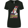 Stop Staring at My Cock Funny Rude Womens Wider Cut T-Shirt Black