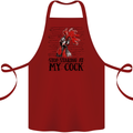 Stop Starring at My Cock Funny Rude Cotton Apron 100% Organic Maroon