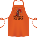 Stop Starring at My Cock Funny Rude Cotton Apron 100% Organic Orange
