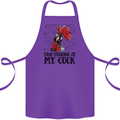 Stop Starring at My Cock Funny Rude Cotton Apron 100% Organic Purple