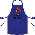 Stop Starring at My Cock Funny Rude Cotton Apron 100% Organic Royal Blue