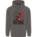 Stop Starring at My Cock Funny Rude Mens 80% Cotton Hoodie Charcoal