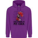 Stop Starring at My Cock Funny Rude Mens 80% Cotton Hoodie Purple