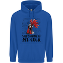 Stop Starring at My Cock Funny Rude Mens 80% Cotton Hoodie Royal Blue