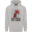 Stop Starring at My Cock Funny Rude Mens 80% Cotton Hoodie Sports Grey