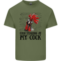 Stop Starring at My Cock Funny Rude Mens Cotton T-Shirt Tee Top Military Green