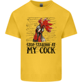 Stop Starring at My Cock Funny Rude Mens Cotton T-Shirt Tee Top Yellow