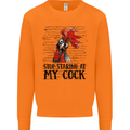 Stop Starring at My Cock Funny Rude Mens Sweatshirt Jumper Orange