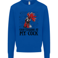 Stop Starring at My Cock Funny Rude Mens Sweatshirt Jumper Royal Blue