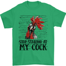 Stop Starring at My Cock Funny Rude Mens T-Shirt Cotton Gildan Irish Green