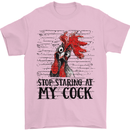 Stop Starring at My Cock Funny Rude Mens T-Shirt Cotton Gildan Light Pink
