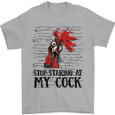 Stop Starring at My Cock Funny Rude Mens T-Shirt Cotton Gildan Sports Grey