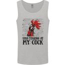 Stop Starring at My Cock Funny Rude Mens Vest Tank Top Sports Grey