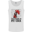 Stop Starring at My Cock Funny Rude Mens Vest Tank Top White