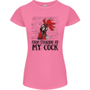 Stop Starring at My Cock Funny Rude Womens Petite Cut T-Shirt Azalea