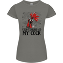 Stop Starring at My Cock Funny Rude Womens Petite Cut T-Shirt Charcoal