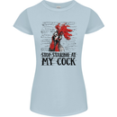 Stop Starring at My Cock Funny Rude Womens Petite Cut T-Shirt Light Blue