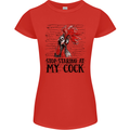 Stop Starring at My Cock Funny Rude Womens Petite Cut T-Shirt Red