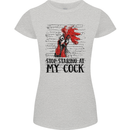 Stop Starring at My Cock Funny Rude Womens Petite Cut T-Shirt Sports Grey