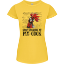 Stop Starring at My Cock Funny Rude Womens Petite Cut T-Shirt Yellow