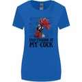 Stop Starring at My Cock Funny Rude Womens Wider Cut T-Shirt Royal Blue
