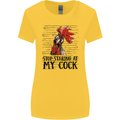 Stop Starring at My Cock Funny Rude Womens Wider Cut T-Shirt Yellow