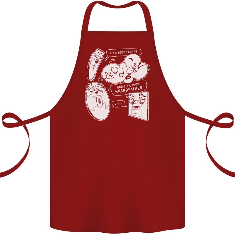 Storage Evolution HD Drive USB Stick CD Cotton Apron 100% Organic Maroon