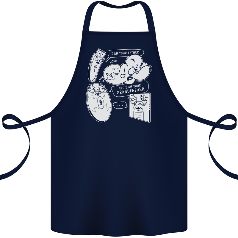 Storage Evolution HD Drive USB Stick CD Cotton Apron 100% Organic Navy Blue
