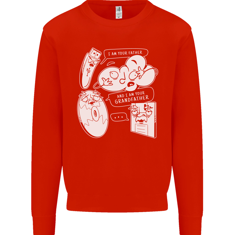Storage Evolution HD Drive USB Stick CD Kids Sweatshirt Jumper Bright Red