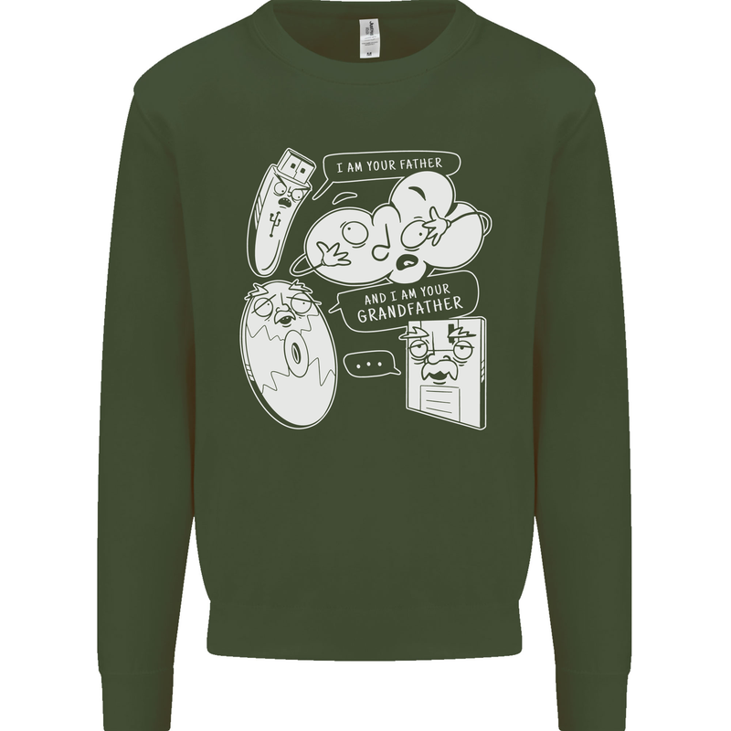 Storage Evolution HD Drive USB Stick CD Kids Sweatshirt Jumper Forest Green