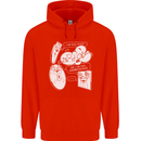 Storage Evolution HD Drive USB Stick CD Mens 80% Cotton Hoodie Bright Red