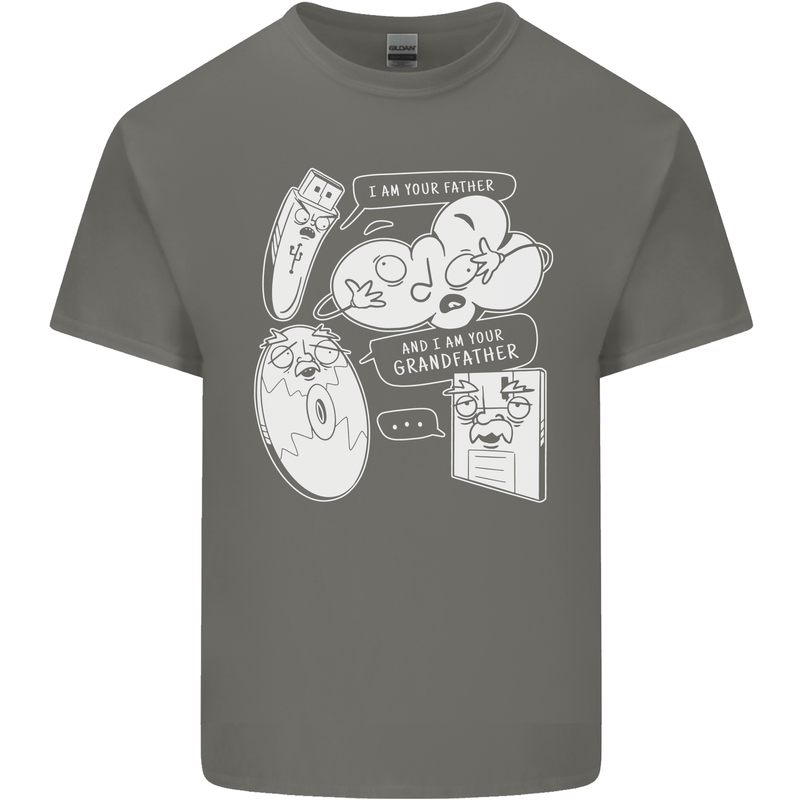 Storage Evolution HD Drive USB Stick CD Mens Cotton T-Shirt Tee Top Charcoal