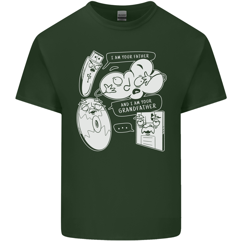 Storage Evolution HD Drive USB Stick CD Mens Cotton T-Shirt Tee Top Forest Green