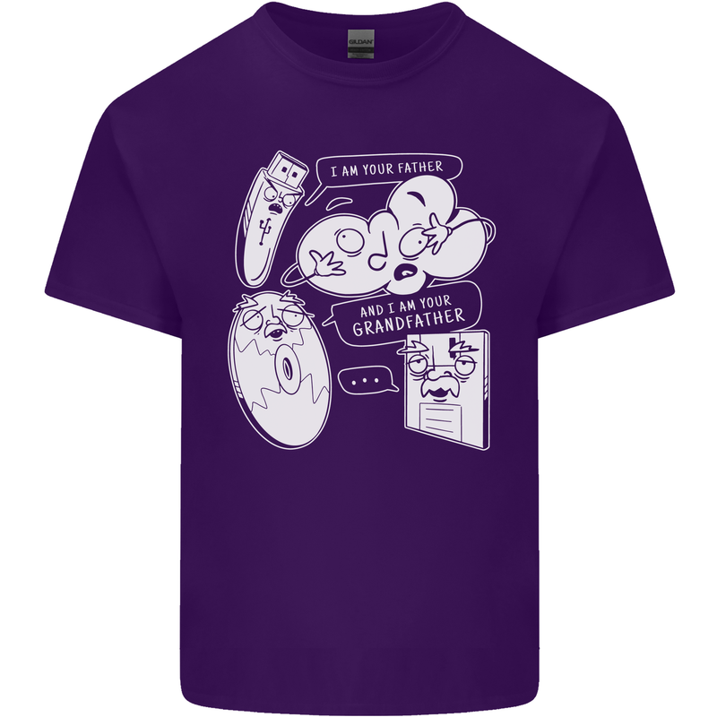 Storage Evolution HD Drive USB Stick CD Mens Cotton T-Shirt Tee Top Purple
