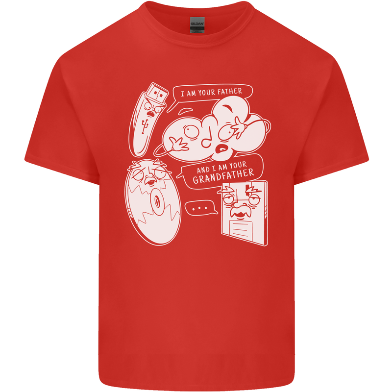 Storage Evolution HD Drive USB Stick CD Mens Cotton T-Shirt Tee Top Red