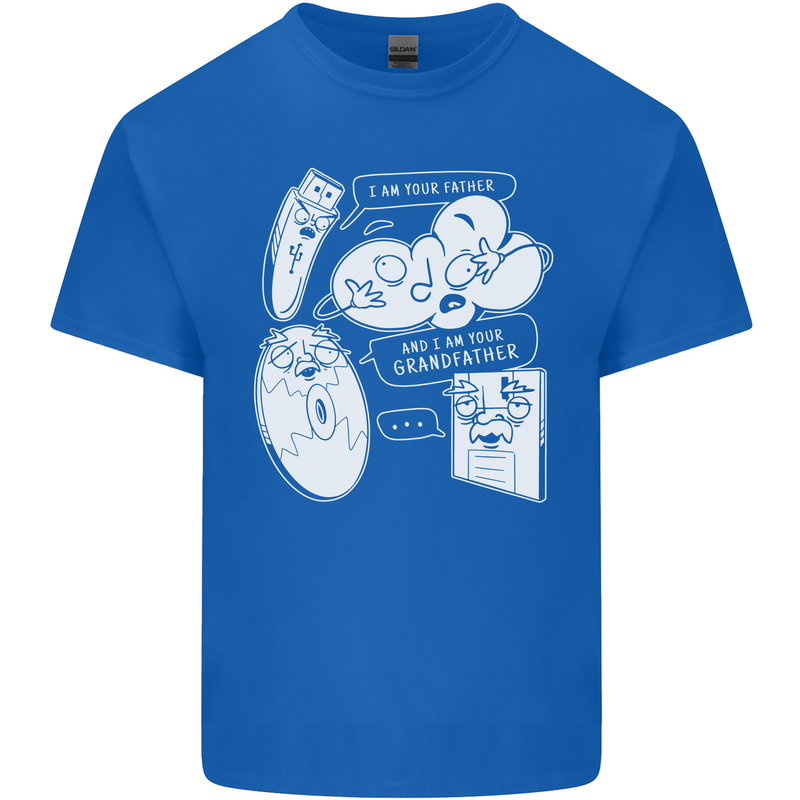 Storage Evolution HD Drive USB Stick CD Mens Cotton T-Shirt Tee Top Royal Blue