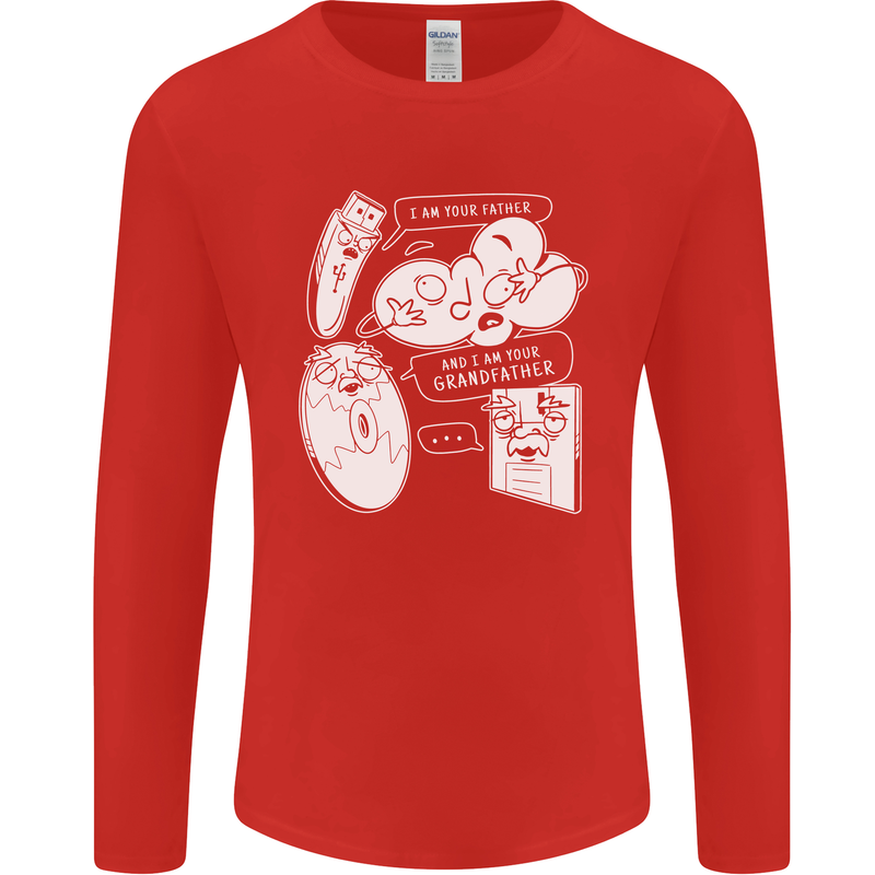 Storage Evolution HD Drive USB Stick CD Mens Long Sleeve T-Shirt Red