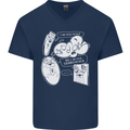 Storage Evolution HD Drive USB Stick CD Mens V-Neck Cotton T-Shirt Navy Blue