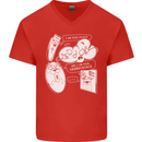 Storage Evolution HD Drive USB Stick CD Mens V-Neck Cotton T-Shirt Red