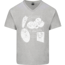 Storage Evolution HD Drive USB Stick CD Mens V-Neck Cotton T-Shirt Sports Grey