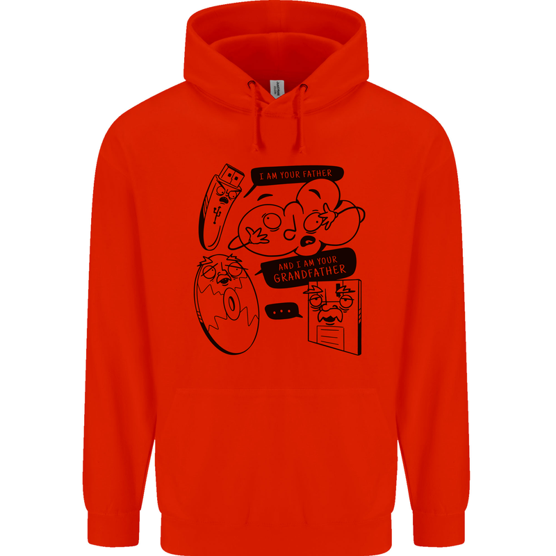 Storage Evolution HD Drive USB Stick CD Retro Childrens Kids Hoodie Bright Red