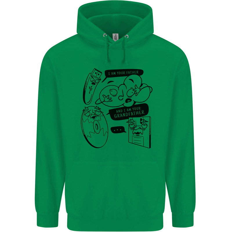 Storage Evolution HD Drive USB Stick CD Retro Childrens Kids Hoodie Irish Green