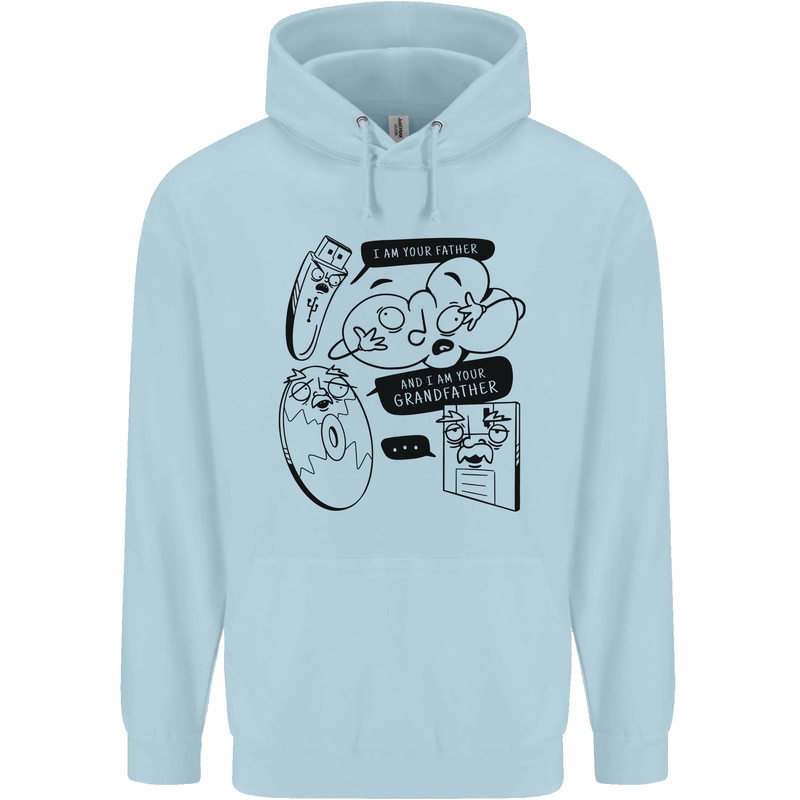 Storage Evolution HD Drive USB Stick CD Retro Childrens Kids Hoodie Light Blue