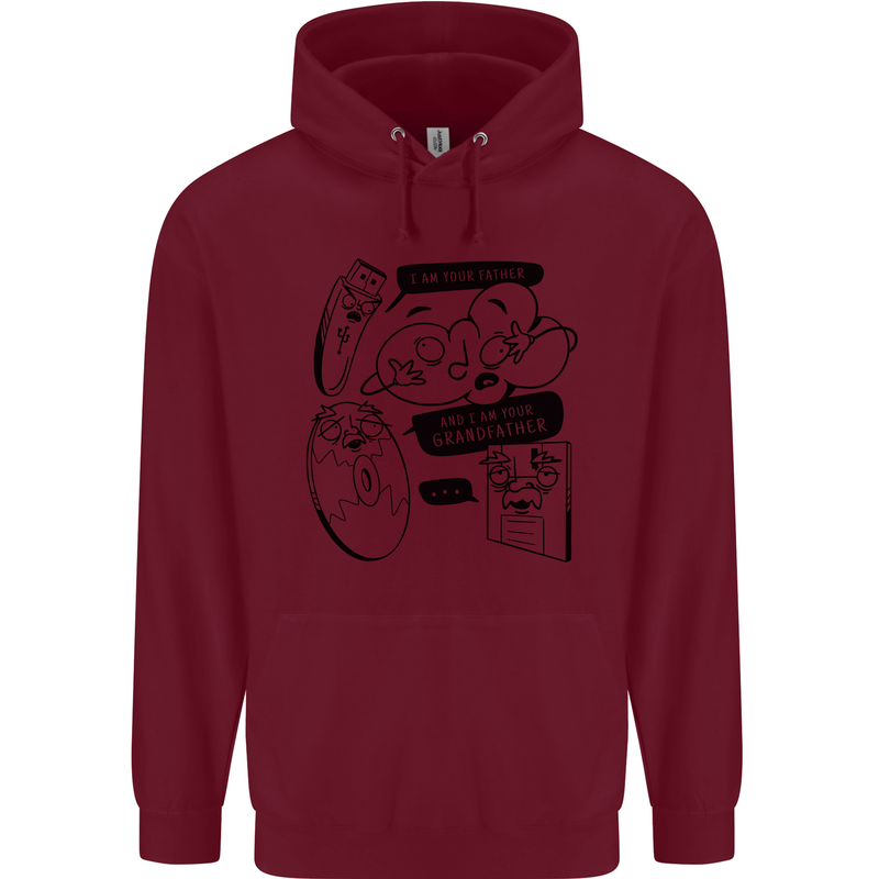 Storage Evolution HD Drive USB Stick CD Retro Childrens Kids Hoodie Maroon