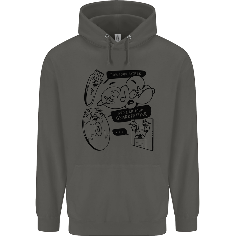 Storage Evolution HD Drive USB Stick CD Retro Childrens Kids Hoodie Storm Grey