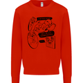Storage Evolution HD Drive USB Stick CD Retro Kids Sweatshirt Jumper Bright Red