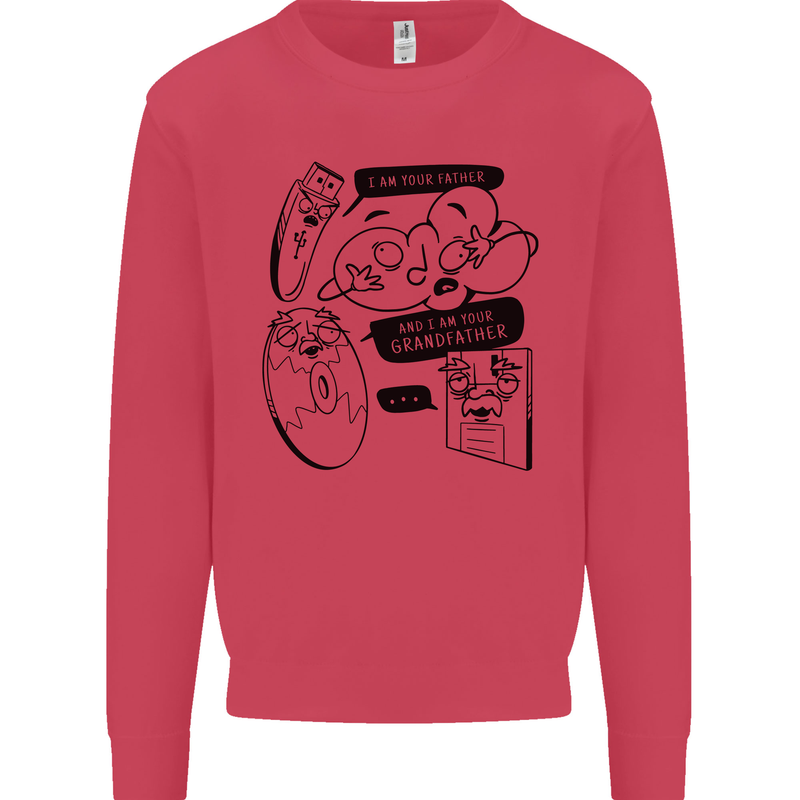 Storage Evolution HD Drive USB Stick CD Retro Kids Sweatshirt Jumper Heliconia