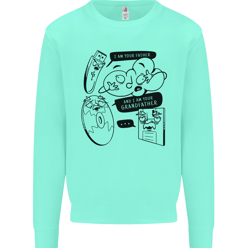 Storage Evolution HD Drive USB Stick CD Retro Kids Sweatshirt Jumper Peppermint