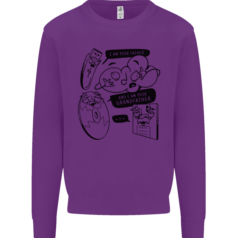 Storage Evolution HD Drive USB Stick CD Retro Kids Sweatshirt Jumper Purple